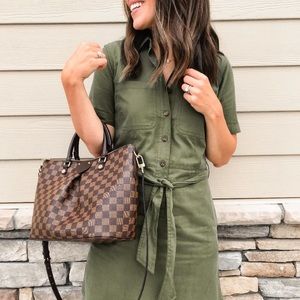 J. Crew Army Green Mercantile Utility Button Up Shirt Dress, Size 4